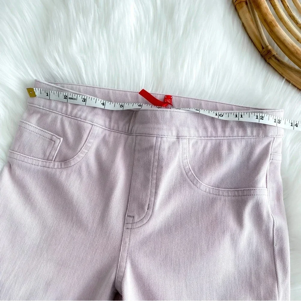 Spanx Cut & Sew Cropped Indigo Knit Leggings Pink Dusty Mauve Shaping Pants S